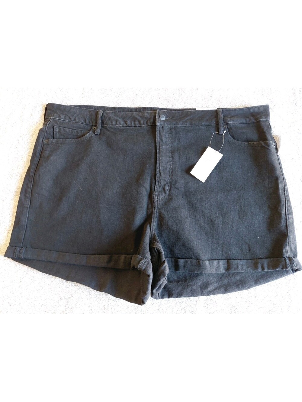NWT Old Navy Womens Sz 28 OG Straight High Rise Denim Shorts Black 3" Inseam